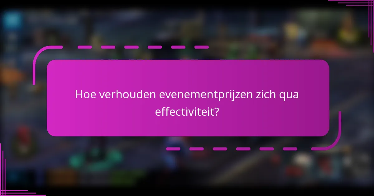 Hoe verhouden evenementprijzen zich qua effectiviteit?